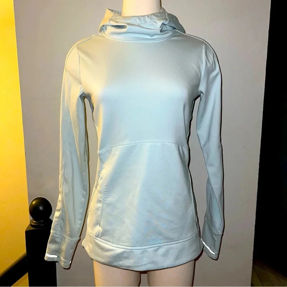 Athleta Striated Stowe Reflective Running Sweatshirt Seafoam Green Womens Sz XS